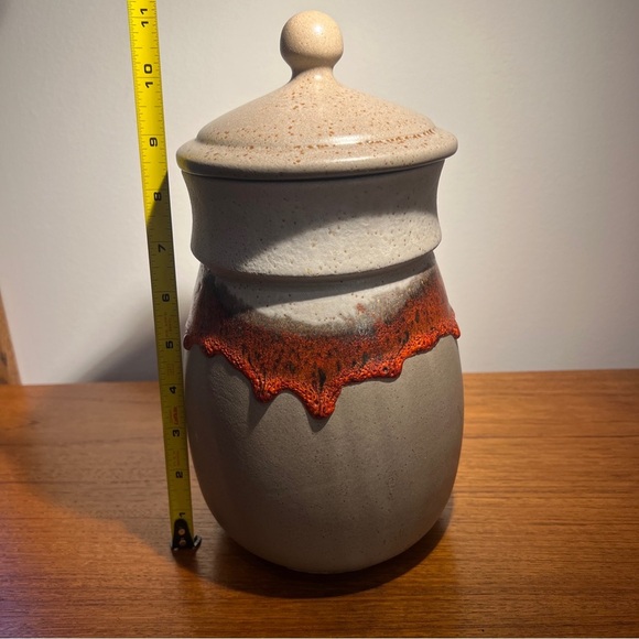Vintage 1970s Laurentian Lava Drip Glaze Canister Large Jar Brutalist Pottery - Picture 4 of 15